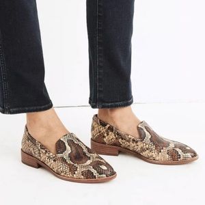Madewell The Frances Leather Loafer in Snake Embossed Leather